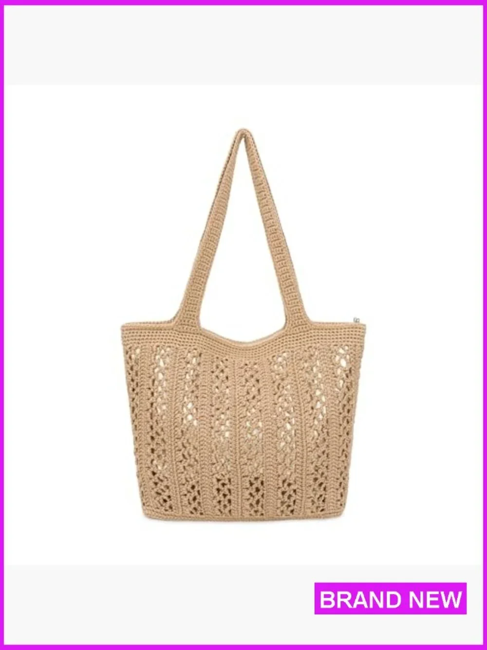 Hand Crochet Large Carryall Tote - Spacious Vegan Recycled Shoulder Bag Straps